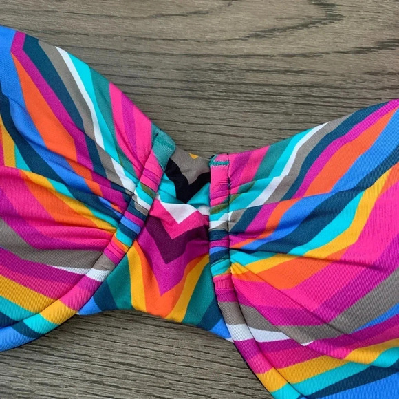 Trina Turk Louvre Striped Underwire Bikini Top - Size 14‎ - NWT - Picture 8 of 11